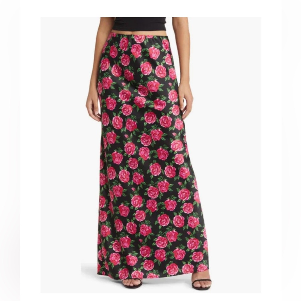 WAYF Selena Bias Cut Maxi Skirt